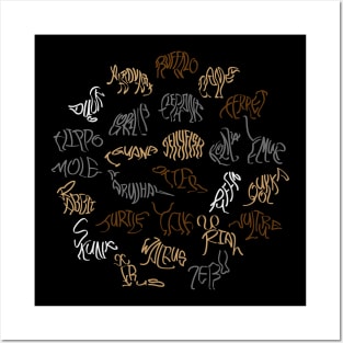 Animals A to Z Calligrams Posters and Art